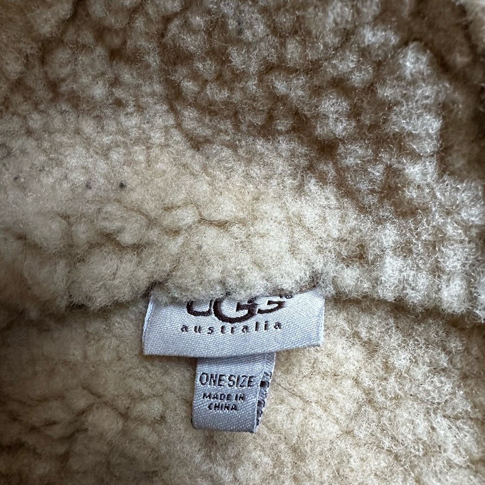 UGG Brown and Cream Fleece Scarf
